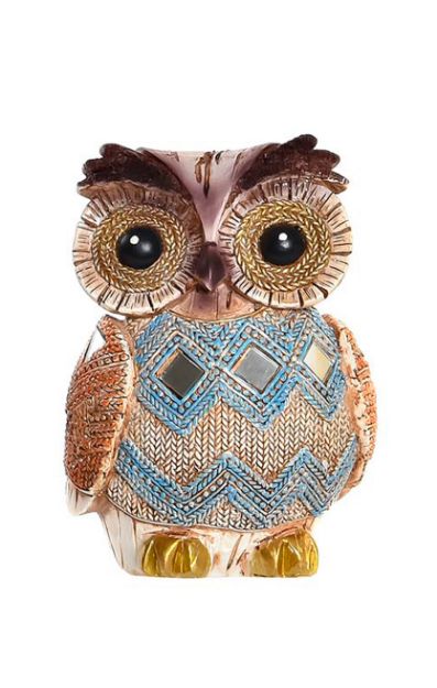 Picture of FIGURE RESIN MIRROR OWL 
